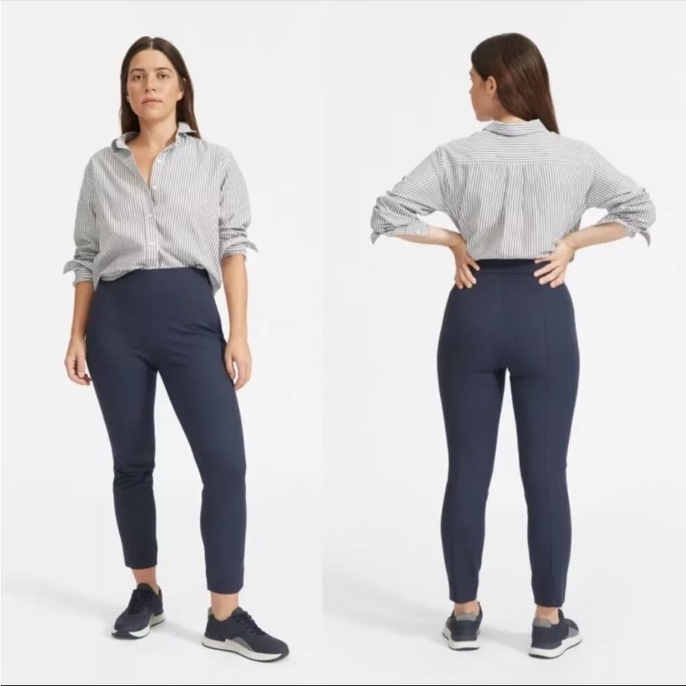 Everlane The Curvy Side-Zip Stretch Cotton Pant Navy Blue Capsule Wardrobe 10